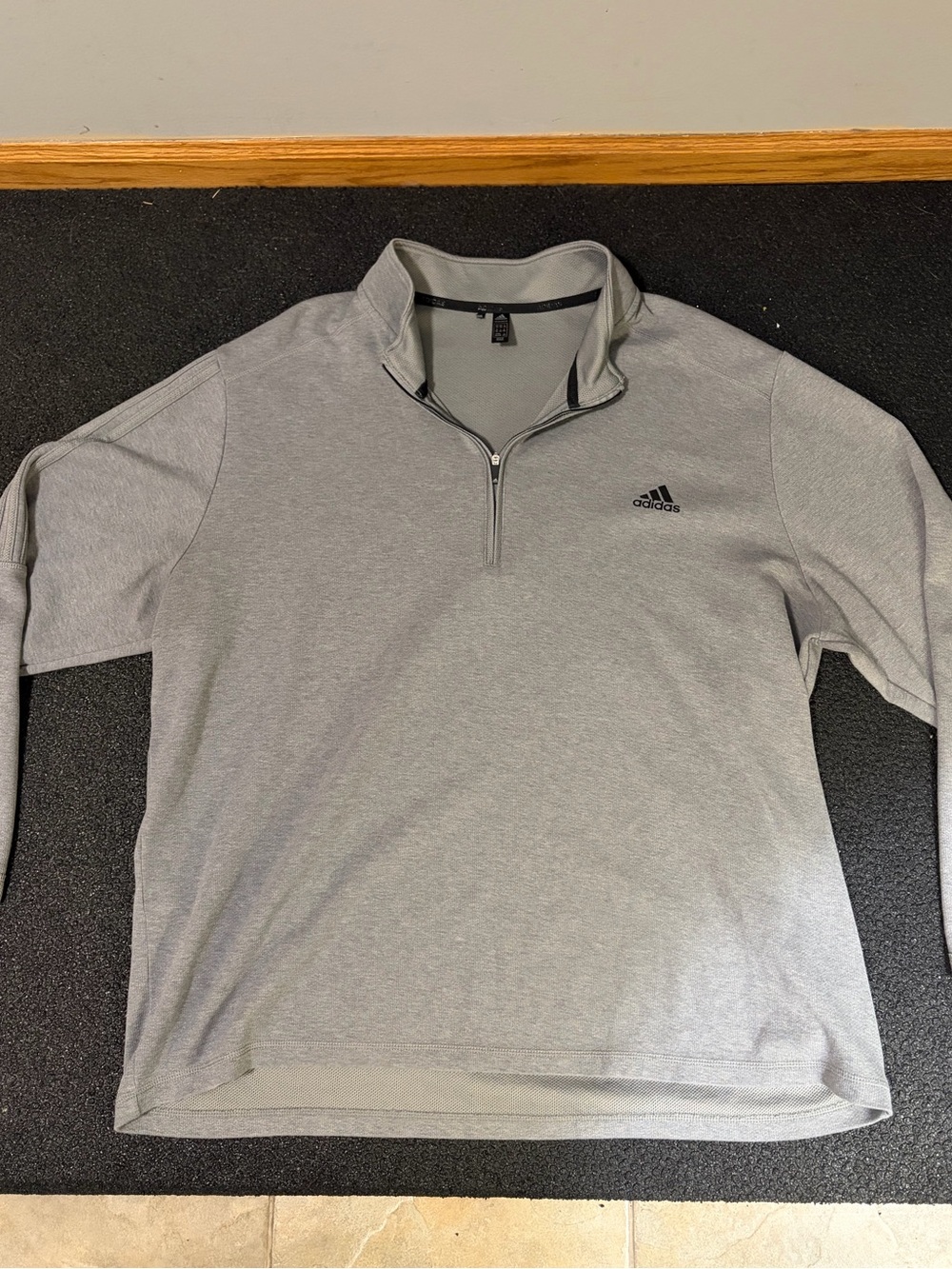 adidas Light Gray Quarter-Zip Pullover